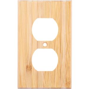 Raw Wood Double hole Outlet Covers 4.5" X 2.76" Bamboo Quality Decorative Wall Plate Light Switch Plate Cover for Bedroom Kitchen Home Decor (Double hole Outlet) (Standard Size)