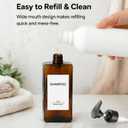 Shampoo and Conditioner Dispenser Set, 3Pack Refillable Shampoo and Conditioner Bottles with Labels, 500ml Soap Dispenser 16.9oz Shower Dispenser Square Pump Bottle for Bathroom and Kitchen - Amber