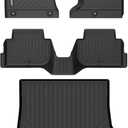 Binmotor-Floor Mats & Cargo Liner for Kia Stinger AWD 2018-2024, All Weather Car Mats TPE Liners for Kia Stinger AWD Accessories Mats Trunk Mat-Black