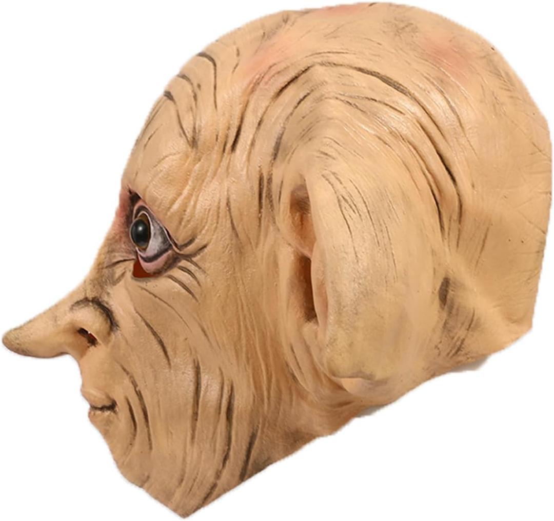 Halloween Elf Ears Mask Cosplay Costume Props Elfin Latex Full Head Headwear Funny Accessory for Party Adult