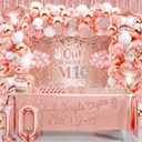 10th Birthday Decorations for Girls Rose Gold, Peace Out Single Digits Party Decor, Double Digits Party Supplies with Out Single Digits Im 10 Banner Sash Tiara Backdrop Tablecloth Number 10 Balloon