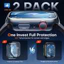 TAURI 2 Pack Hard Case for Apple Watch Series 9/8/7 45mm Screen Protector