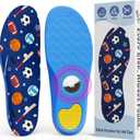 Insoles with Hidden AirTag Holder Slot, Compatible with Apple AirTag Tracker, Tracking Device Insert Case for Kids Adults and Elderly, Sports Ball Pattern & Enhanced Grip Design, Blue(175-190mm)