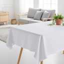White Tablecloth Rectangle Tablecloth Cotton Fabric Table Cloth Washable Table Cloths for Festival Picnic Wedding Party and DIY Dye Project (55 x 39 inch)