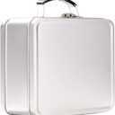 Metal Lunch Box 7.9" L x 7" W x 3.7" H Metal lunch box Metal Retro Lunch Box Vintage Lunch Pale Mini Lunch Box Tin Funny Metal Lunch Box - Silver Gray