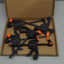 5 Pack 10 Inch F Bar Clamp, Medium Duty 300lbs One Handed Clamps/Spreader, Bar Clamps for Woodworking, Crafting, by GENHAKON