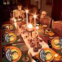 Serves 32 Halloween Party Plates Paper Plates Disposable Plates, 7''Round Plate Party Supplies