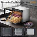 Food Dehydrator Machine with 8 Stainless Steel Trays, 650W Powerful Motor, Adjustable Temperature & 48-Hour Timer for Jerky, Fruits, Herbs, Dog Treats - Quiet Operation
