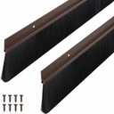 Door Sweep Brush Aluminum, 1.5 x 48 Inch, Brown, 2 Set