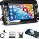 Android Car Stereo for VW Golf 5 6 Passat Jetta Caddy EOS T5 Tiguan Touran CC Polo Car Radio, Rimoody 7'' Touchscreen Head Unit Mirror Link Bluetooth WiFi GPS Navigation FM/RDS USB Rear Camera SWC