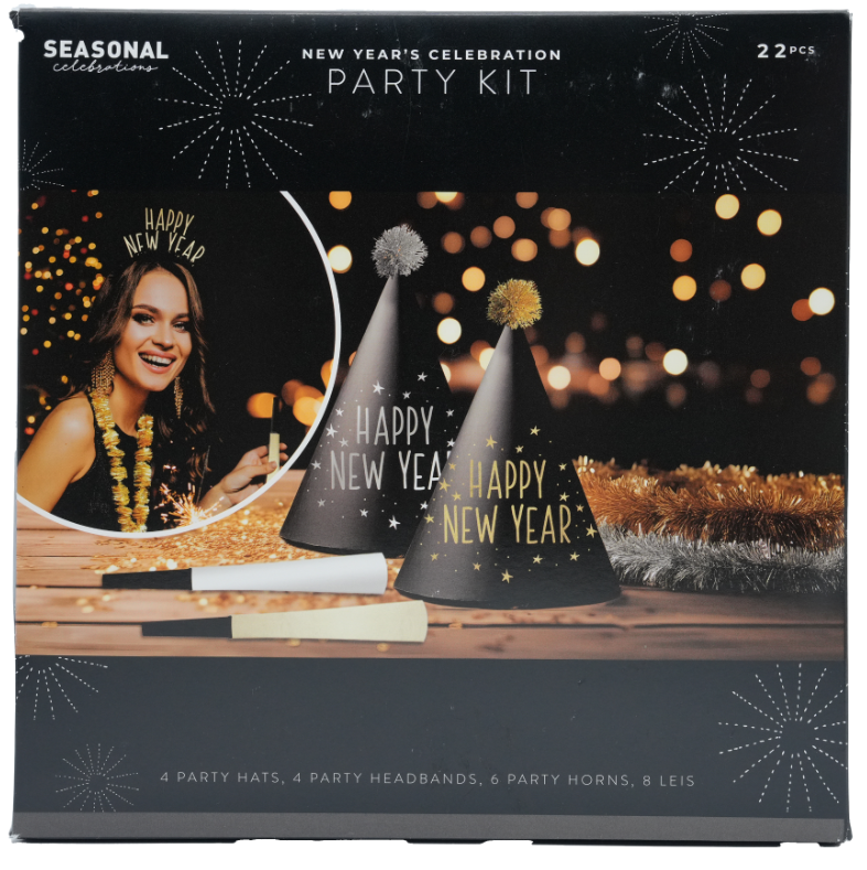 Seasonal Celebrations New Years Eve Black Paper Party Accessory Kit