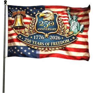 250 Anniversary USA Flag Commemorative America 250th Year Flags for Outside, Custom Generic Garden Decor Merchandise for Patio, and Home Celebration