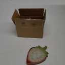 Dock 6 Pottery Unique Handmade Specialty Shaped 6 x 4 Inch Glazed Ceramic and Glass Home Décor Drink Coaster, Red, Green, Strawberry