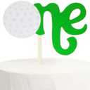 First Birthday Wood Cake Topper,Golf-Themed One-Year-Old Party Decoration Supplies Sports-Themed One-Year-Old Birthday Cake Decoration,Hole In One One-Year Cake Decoration