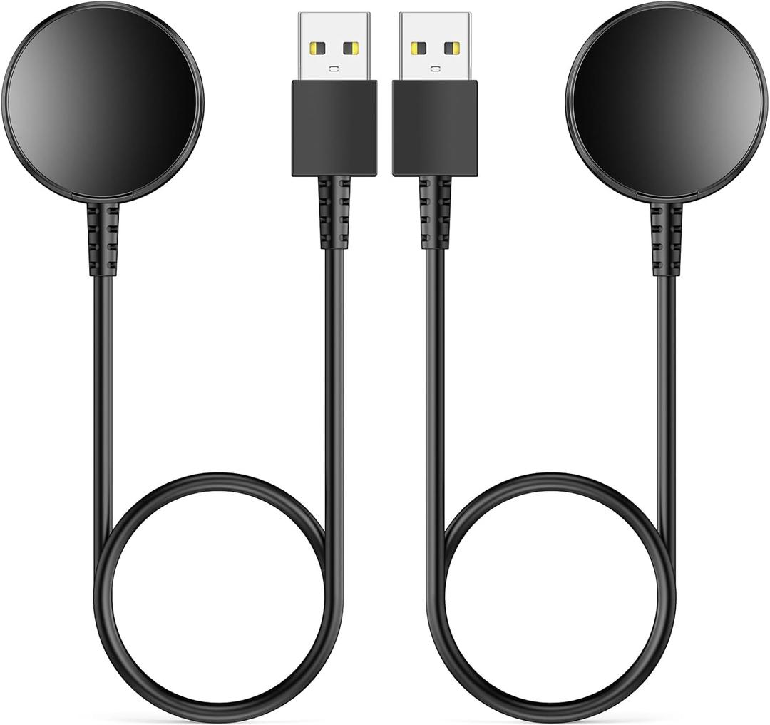 2-Pack for Samsung Watch Charger Compatible with Galaxy 7/6/6 Classic/5/5 Pro/4/4 Classic/3/Active Ultra/FE Galaxy-Watch Cable USB Magnetic Charging-3.3ft/1m