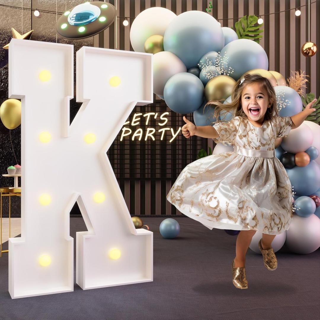 imprsv Marquee Light Up Letters, 3FT Marquee Letters for Birthday Baby Shower Wedding Decorations Light Up Letters for Engagement Party Decor, Large Marquee Letters for Party Decorations, Letter K (3 feet)