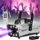 Fog Machine 700W with 8 LED Par Lights, Wireless Remote, and Auto Mode - Ideal for Parties, Halloween, and Stage Effects