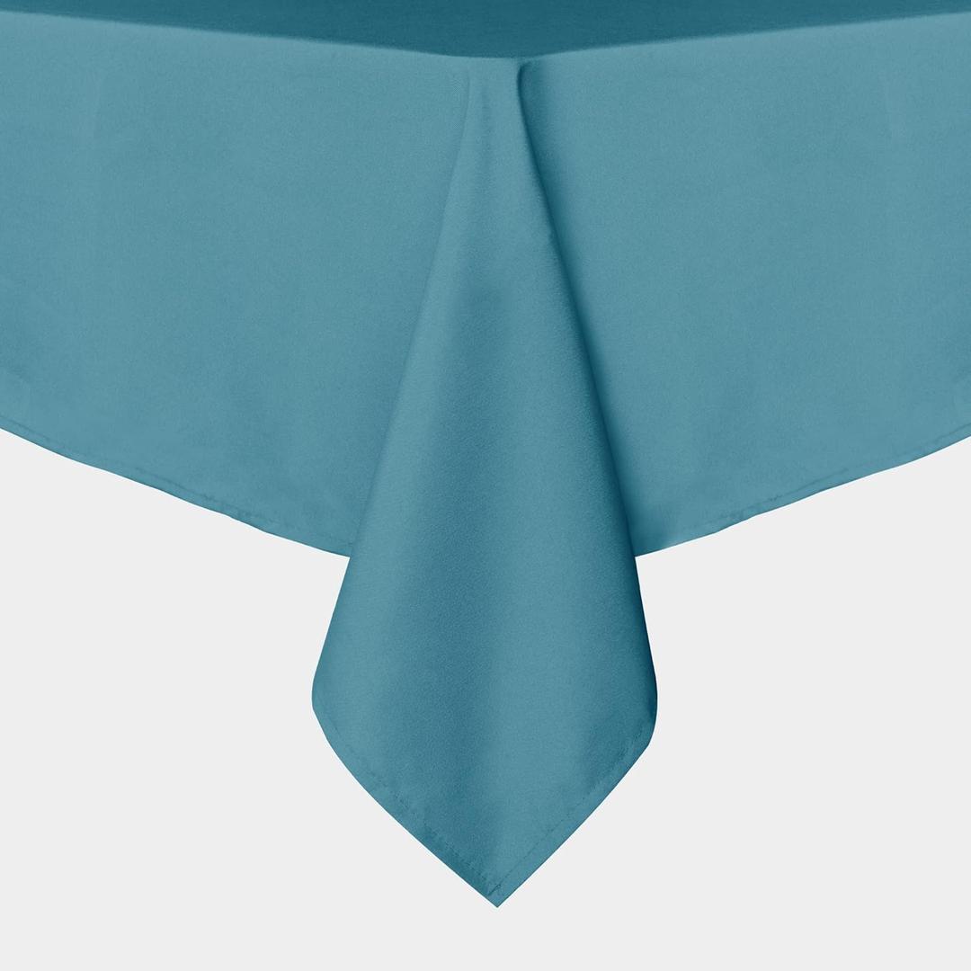 sancua Rectangle Tablecloth - 54 x 78 Inch - Stain and Wrinkle Resistant Washable Polyester Table Cloth, Decorative Fabric Table Cover for Dining Tables, Buffet Parties and Camping, Teal