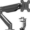 Suptek Monitor Mount Gas Spring Monitor Arm Desk Mount Fully Adjustable Fits 17 20 22 23 24 26 32 inch Monitors Weight Capacity up to 22 lbs (17"-32", black)