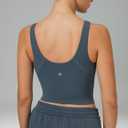 Colorfulkoala Dreamlux Womens Padded Sports Bra High Neck U-Back Yoga Running Workout Athletic Tank Top with Removable Cups (M), Dark Jasper