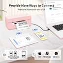 JADENS Bluetooth Thermal Shipping Label Printer Wireless 4x6 Shipping Label Printer, Compatible with Android, iPhone, Windows & Mac, Widely Used for Ebay, Amazon, Shopify, Etsy, USPS(Pink)