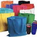 Bulk 50 Reusable Tote Bags 15x16 Inches - Large Grocery Shopping Bags, Multi Color Assortment, Perfect for Events, Conventions, Gifts & Trade Shows