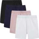 Girls' Basic Cartwheel Short Cycling Bike Shorts for Girls Dance Shorts (White)