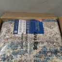 GarveeHome Large Area Rug 9x12 Washable Vintage Floral Rug for Bedroom Low Pile Distressed Throw Rug Non Slip Soft Foldable Floor Cover for Living Room Home Nursery Office, Blue