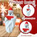 Mtruil Christmas Figurine Cute Funny Figurines with Xmas Hat Read a Book Design Unique Ghost Xmas Indoor Decorations for Christmas Decor Home OfficeTable Bedroom Desktop Display Ornaments 1 PCS