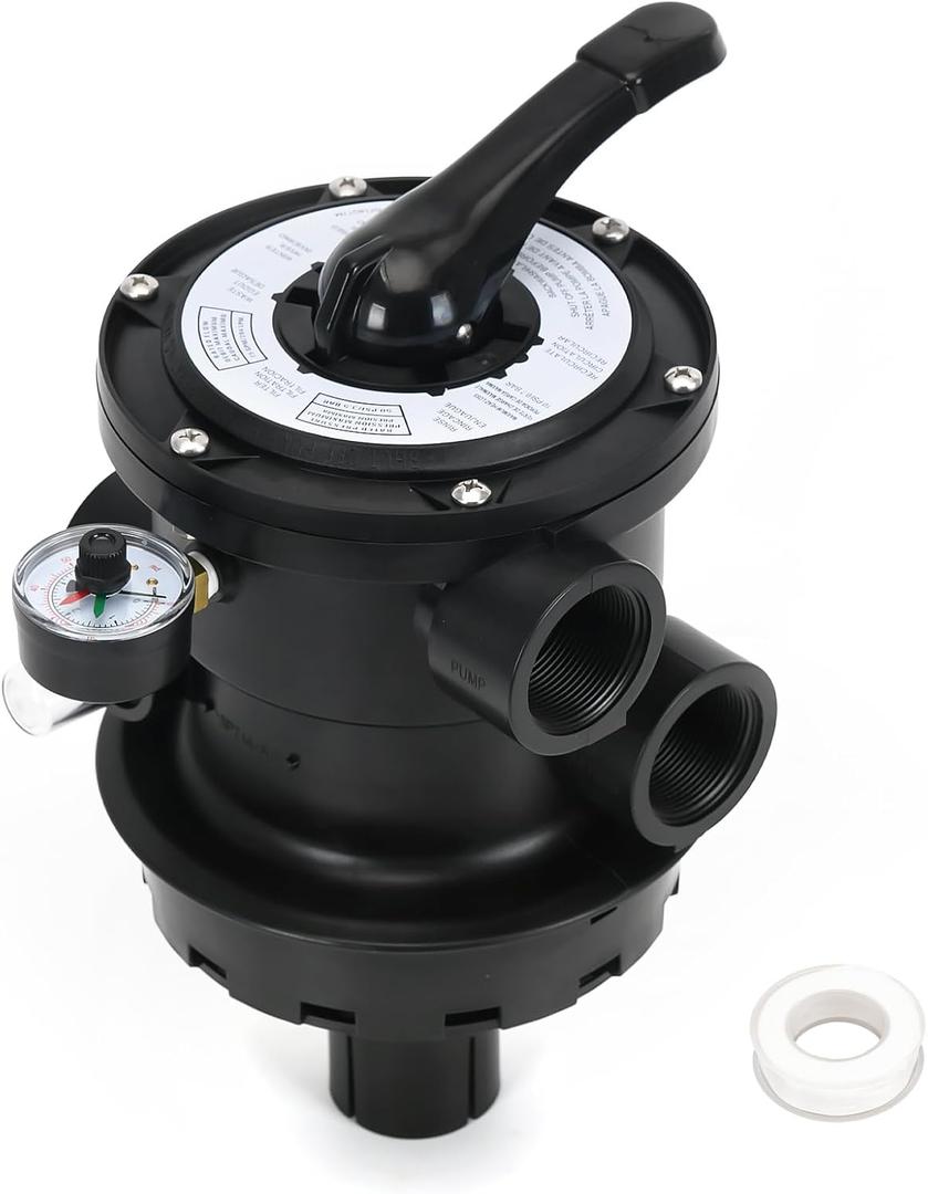 SP0714T Top-Mount Multiport Valve Compatible with Hayward VariFlo, Replacement for Hayward Above-Ground Pro-or VL 210 Series Sand Filter, 1-1/2 Seven Position Control Valve