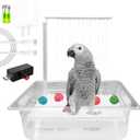 Parrot Bathtub Bird Automatic Bath Shower with Water Pressure Controller and Double Tube Contains USB and Power Plug for Medium Birds African Grey Amazon Conure Parakeet Cockatiel Lovebird