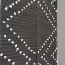 Boho Kitchen Rug 2'x3' Small Bathroom Rug with Tassels,Black Cotton Farmhouse Bath Mat Woven Cute Geometric Throw Rug Washable for Entry Hallway Sink Bedroom Living Room Indoor Outdoor Decor