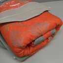 100% Cotton Muslin Blanket Jacquard Green Orange Floral Ginkgo Leaves Quilt, Soft Bed Cover Lightweight Breathable Gauzy Reversible Bedspread Coverlet Full/Queen (78"x94"), No Pillow Sham