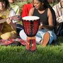 AIMEIS Djembe Drum 10'' x 20'' Goatskin African Drum Carved of Mahogany Hand Drums for Adults Beginner (Red)