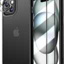 Dssairo for iPhone 15 Plus Case, with 2X Screen Protectors + 2X Camera Lens Protectors, [15FT Military Grade Protection] Anti-Fingerprints Anti-Scratch Translucent Matte Backfor (Black)
