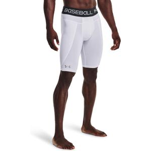 Under Armour Mens Utility Sliding Shorts 21 (Large, White (100)/Mod Gray)