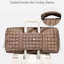 Quilted Travel Duffle Bag for Women Medium Weekender Bag Puffer Overnight Bag Large Soft Puffy Duffel Bag Carry-On Gym Bag Lightweight Personal Item Travel Bag for Trips Business Sport Airplane