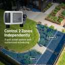 Orbit B-hyve XD 2-Port Smart Hose Watering Timer - Features Dual Outlet Irrigation Control - App Controlled Watering Timer with Bluetooth - Weatherproof Battery Powered - 24632