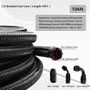 10AN Oil Catch Can,750ml Universal Baffled Catch Can and 10AN 5/8 Fuel Line Fitting Kit Nylon Braided CPE Fuel Line 10FT