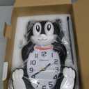 Soobest 18 Inch 3D Large Cat Wall Clock Battery Operated Silent Non Ticking with Moving Eyes and Pendulum Tail, Retro Kids Analog Wall Clock for Gift Decor Black