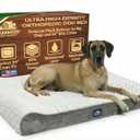 Orthopedic Dog Bed for Large Dogs that Won't Go Flat – 45D Memory Foam, XXL for Home & 54" Crates, Washable Waterproof Removable Cover, Heavy-Duty Kennel Bed for Senior & Giant Breeds 150+ lbs, Grey