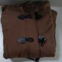 Gihuo Winter Jackets for Women Sherpa Lined Jacket Women Duffle Toggle Coat Hooded Fleece Jacket (Medium, Brown)