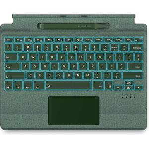 Surface Pro 9 Keyboard with Slim Pen, Compatible with Microsoft Surface Pro 11 10 9 8 X, 13 Inch Bluetooth Wireless Backlit Type Cover with Slim Pen,Keyboard with Slim Pen,Green