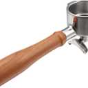 51mm Portafilter 2 Ears with Double Spout Compatible for Delonghi ECP3420/ ECP3630/ ECP3120/ EC260/ ECP35.31 | Filter Basket Included with Wooden Handle