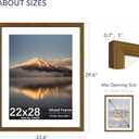 22X28 Poster Frame, Display Pictures 18X24 with Mat or 22X28 Without, Wall Hanging Frames, Rustic Brown, 3 Pack