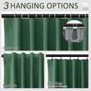 Dark Green 100% Blackout Curtains 72 Inch Length 2 Panels for Bedroom Insulated Solid Linen Textured Room Darkening Drapes with Hooks Back Tab Black Out Window Curtain Living Room 52x72