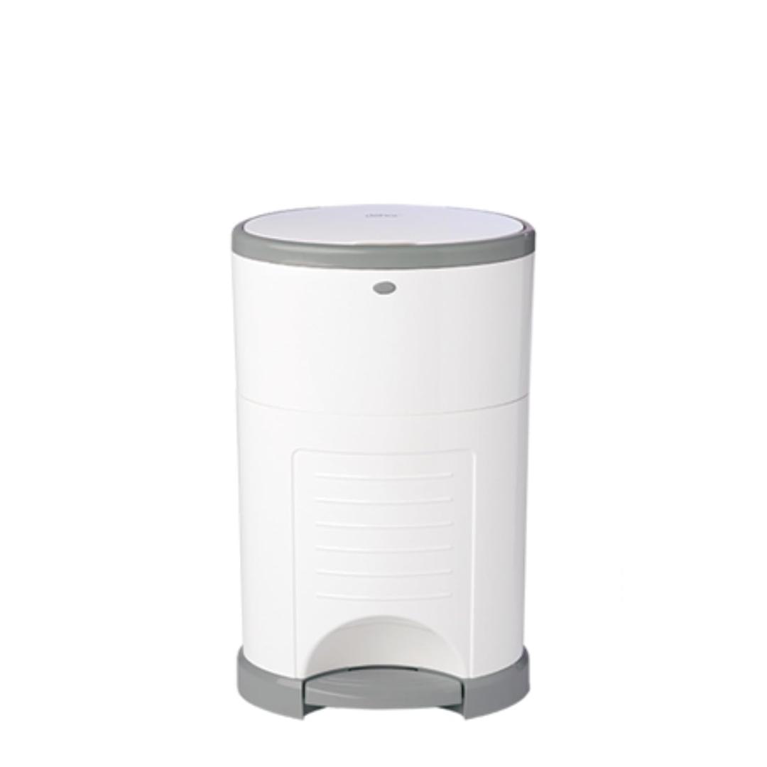 Diaper Dekor Mini Hands-Free Diaper Pail | Easiest to Use | Just Step  Drop  Done | Doesnt Absorb Odors | Most Economical Refill System | 70% Recycled Materials | EKO White