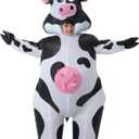 Inflatable Cow Costume, Hilarious Cow Suit, Air Blow up Animal Costumes, Ideal for Halloween, Christmas, Carnival, One Size