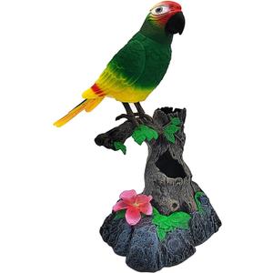 Tipmant Realistic Eelectric Birds Talking Parrots Electronic Pets Office Home Wall Desk Table Decoration Repeat What You Say Kids Toys Birthday Gifts (Green)