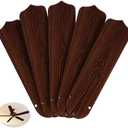 Lineshading 5Pcs Replacement Fan Blades for 42 52 Ceiling Fan Waterproof Weatherproof Blades Replacement for Broken Substitution Indoor Outdoor Summer(Wood Color,42 Inch)
